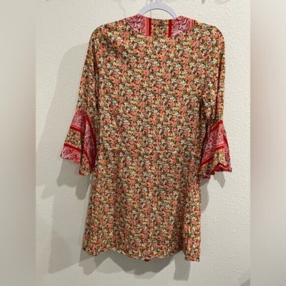 Maaji Caftan Floral Beach Boho Cherry Blossom Dress Swim Cover Feminine Tassel - Picture 9 of 9